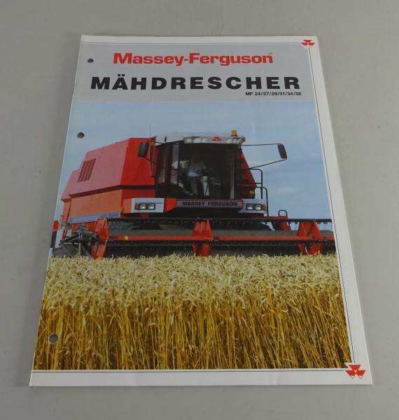 Prospekt / Broschüre Massey Ferguson Mähdrescher MF 24 / 27 / 29 / 31 / 34 1989