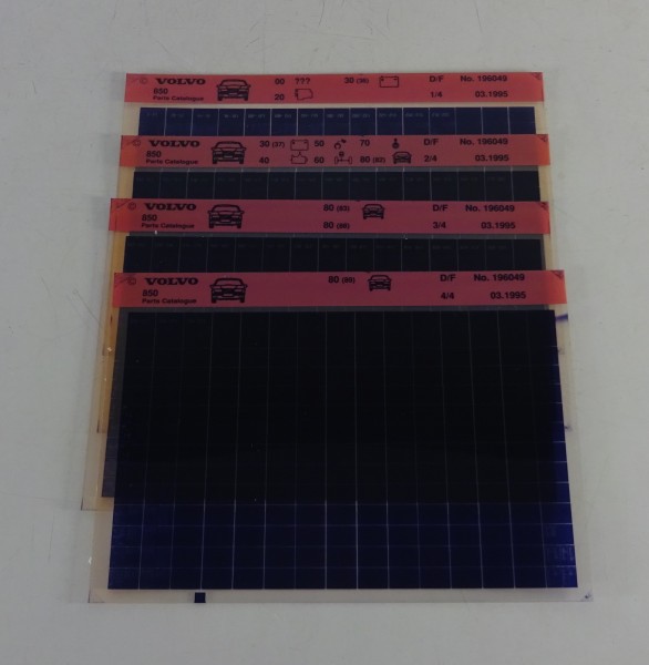 Microfich Teilekatalog Volvo Serie 850 von 1991 - 1997 Stand 03/1995