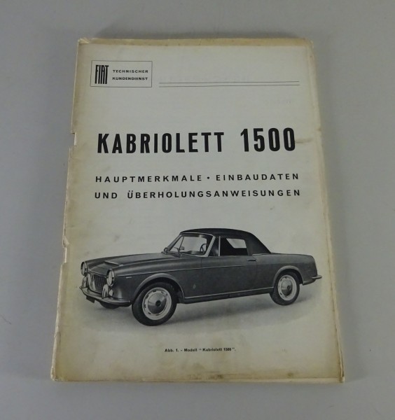 Werkstatthandbuch Fiat 1500 Cabrio Stand 02/1960