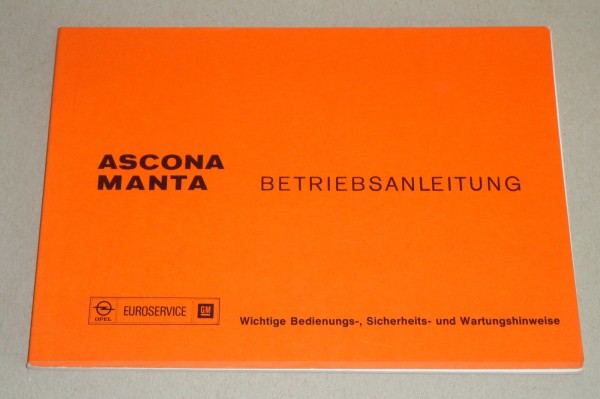 Betriebsanleitung Handbuch Opel Ascona A / Manta A V- 81 Stand 10/1975