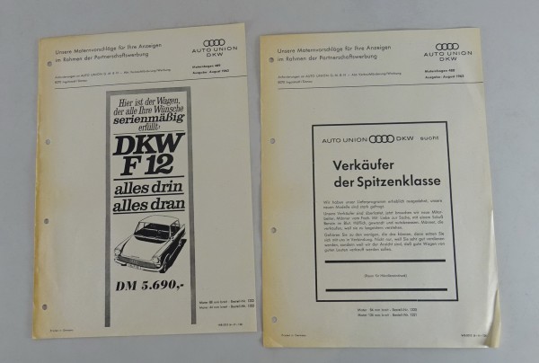 Werbevorlage DKW F12 von 1963