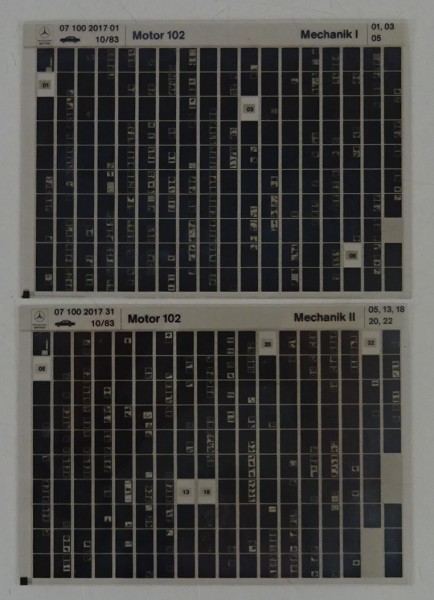 Microfich Teilekatalog Mercedes-Benz Benzin Motor M 102 Mechanik I - II 10/1983