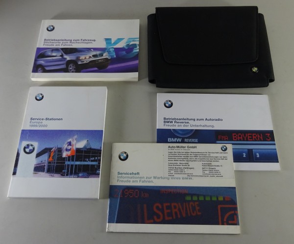Bordmappe mit Betriebsanleitung BMW X5 Typ E53 / 3.0i + 4.4i Stand 01/2000