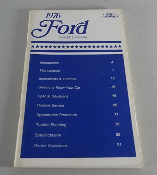 Owner´s Manual Ford Country Squire / Ranchero / Thunderbird / Fairland '08/1975