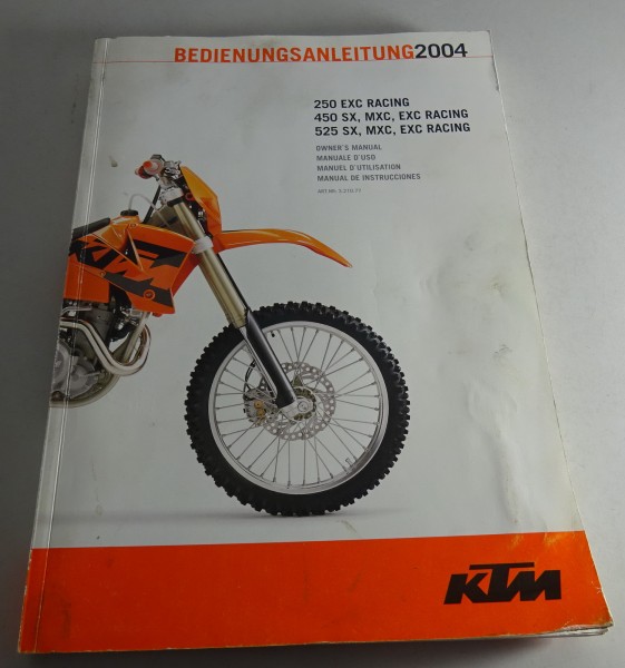 Betriebsanleitung KTM 250 EXC Racing | 450 SX / MXC / EXC Racing | etc. von 2004