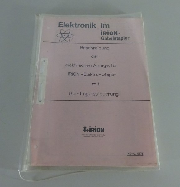 Service-Information Irion Gabelstapler EFY + EFQ Elektrische Anlage Stand 1978