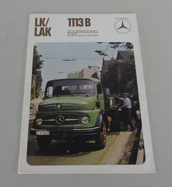 Prospekt Mercedes-Benz Mittelschwerer Kurzhauber 1113 B LK / LAK Stand 07/1975