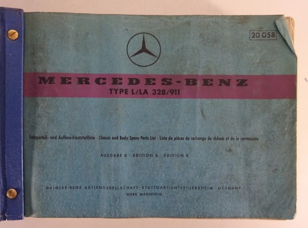 Teilekatalog Mercedes Benz LKW Typ L / LA 328/911 Stand 06/1967 (20058)