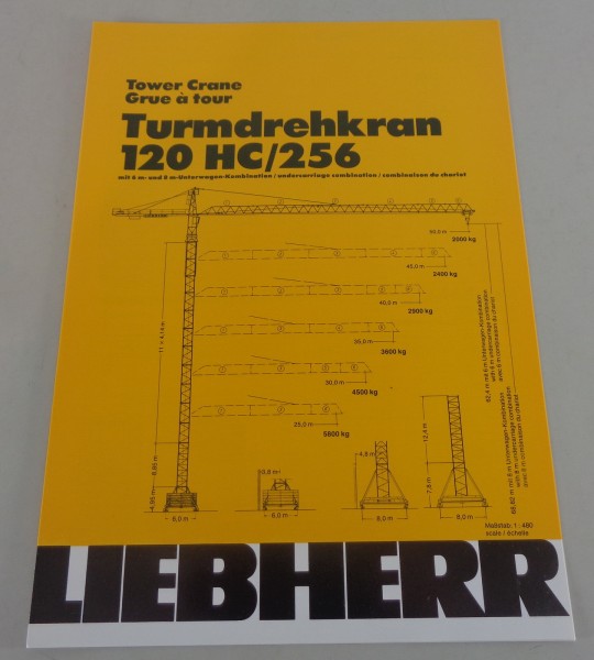 Datenblatt / Technische Beschreibung Liebherr Turmdrehkran 120HC/256 von 04/1988
