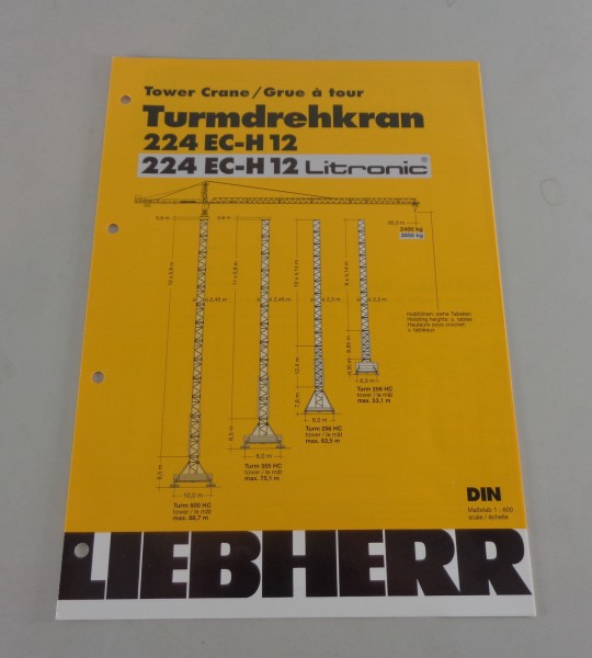 Datenblatt Liebherr Turmdrehkran 224 EC-H 12 / Litronic von 03/2001