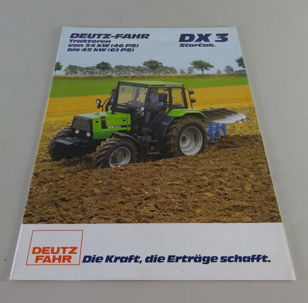 Prospekt / Broschüre Deutz Fahr DX 3 StarCab 46-61 PS Stand 12/1984