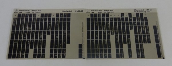Microfich Werkstatthandbuch Mercedes G-Modell 290 GD Dieselmotor OM 602 von 1990