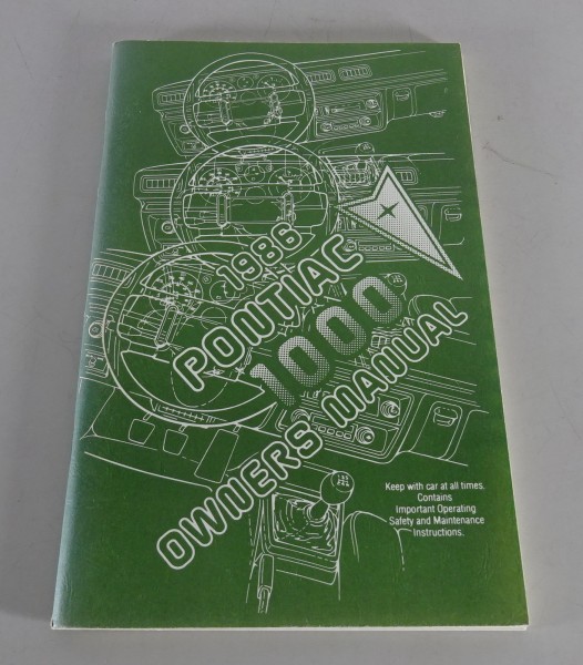 Owner´s Manual / Handbook Pontiac 1000 Stand 1986