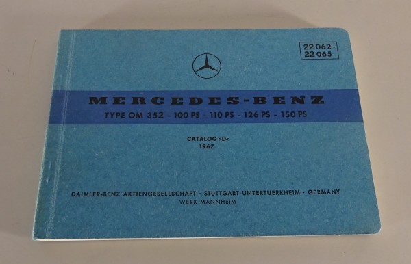 Bildkatalog / Ersatzteilkatalog Mercedes-Benz Dieselmotor OM 352 Stand 08/1967