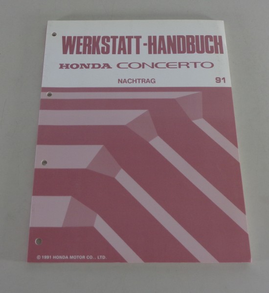 Werkstatthandbuch Nachtrag Honda Concerto Stand 1991