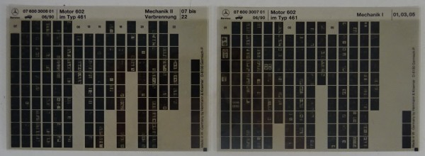 Microfich Werkstatthandbuch Mercedes G-Modell 250 GD Dieselmotor OM 602 von 1990