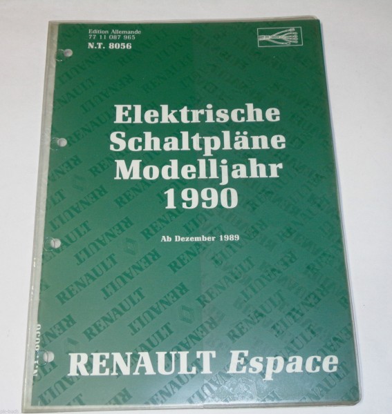 Werkstatthandbuch Renault Espace Elektrik Schaltpläne Modelljahr 1990