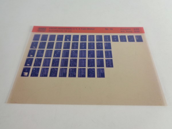Microfich Teilekatalog Sabo Profi-Rasenmäher 52 cm mit 4-Takt-Motor von 06/1999