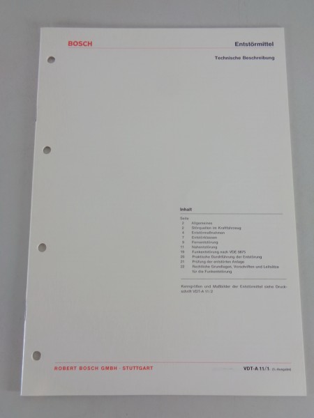 Ausrüstungskatalog / Technische Info Bosch Entstörmittel Stand 05/1973