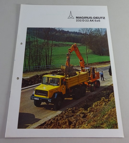 Prospekt / Broschüre Magirus-Deutz LKW 232 D 22 Allrad Kurzhauber 6x6 von 8/1974