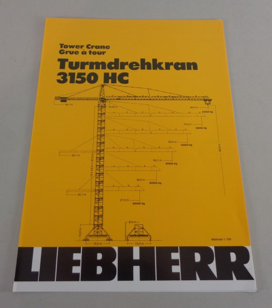 Datenblatt / Technische Beschreibung Liebherr Turmdrehkran 3150 HC von 06/1986