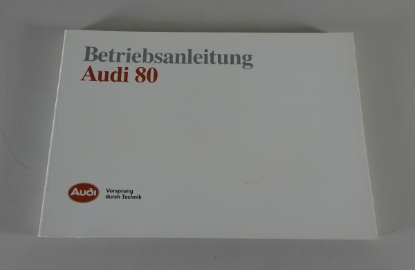 Betriebsanleitung / Handbuch Audi 80 B3 Stand 07/1989