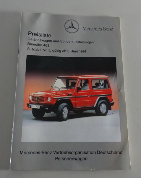 Preisliste Mercedes-Benz G-Modell / G-Klasse W463 gültig ab 03.06.1991