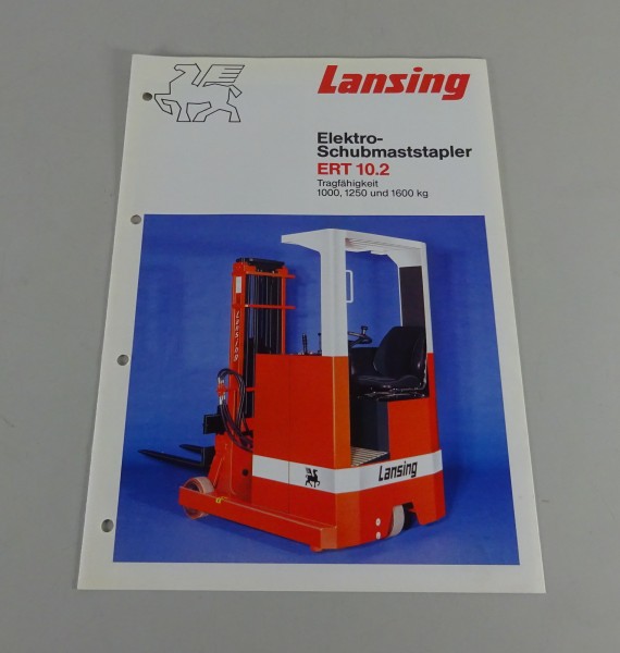 Prospekt / Broschüre Lansing Elektro-Schubmaststapler ERT 10.2 Stand 1982