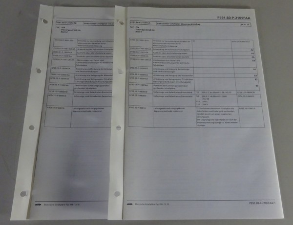 Elektrischer Schaltplan Mercedes-Benz W204 Weight Airbag | Typ 204 | Stand 12/10