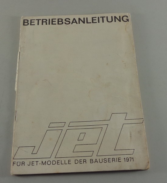 Betriebsanleitung / Handbuch JET Wohnwagen von 1971