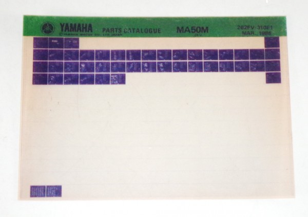 Microfich Parts Catalogue / Ersatzteilkatalog Yamaha MA 50 M Stand 03/86
