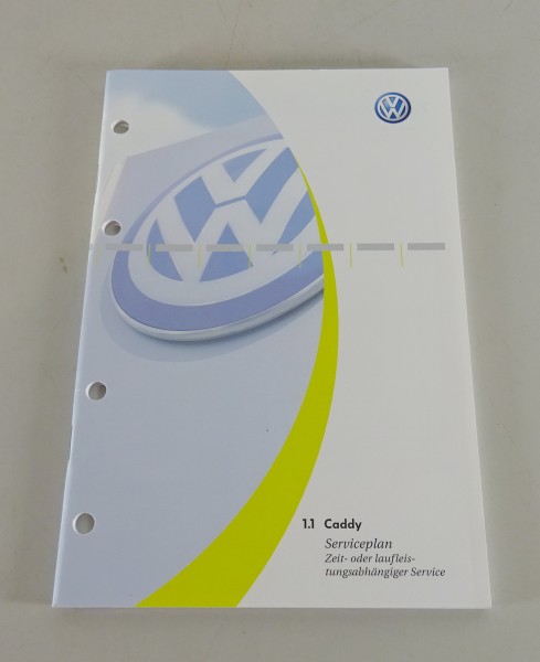 Scheckheft / Wartungsheft blanko VW Caddy Typ 2 K von 01/2004