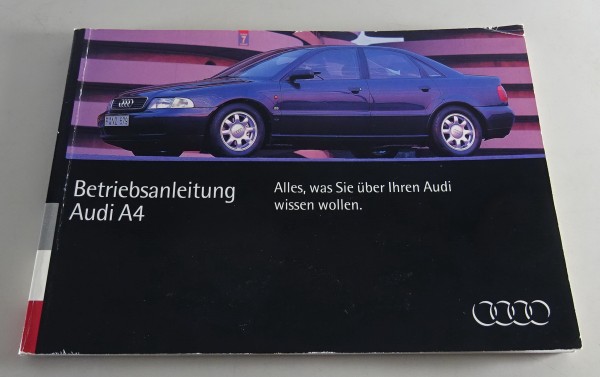 Betriebsanleitung / Handbuch Audi A4 incl. Quattro Typ B5 Stand 09/1994