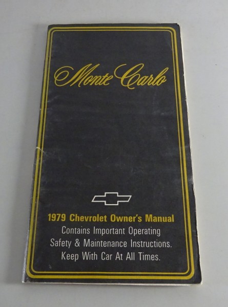Owner´s Manual / Handbook Chevrolet Monte Carlo Stand 1979