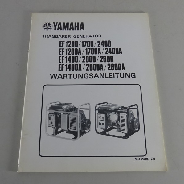 Wartungsanleitung Yamaha Generator EF 1200 1700 2400 1400 2000 2400 & A '02/1985