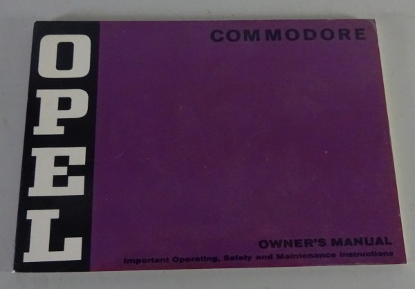 Betriebsanleitung / Owner´s Manual Opel Commodore B - ENG - Stand 09/1973
