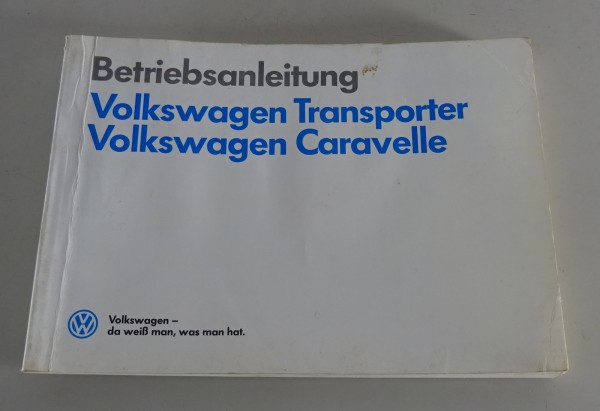 Betriebsanleitung / Handbuch VW T3 Transporter / Bus / Caravelle Stand 07/1990