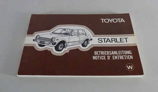 Betriebsanleitung / Handbuch Toyota Starlet Stand 1978