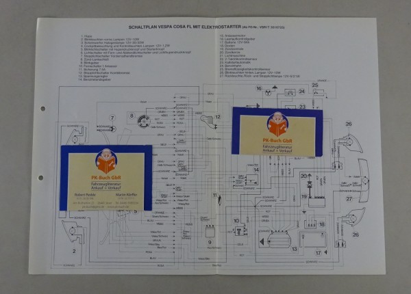 Schaltplan Vespa Cosa FL mit Elektrostarter