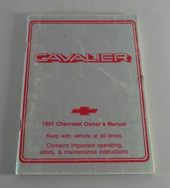 Owner´s Manual / Handbook Chevrolet Cavalier Stand 1987