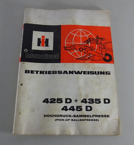 Betriebsanleitung / Handbuch IHC HD-Sammelpresse 425 D / 435 D / 445 D '12/1979