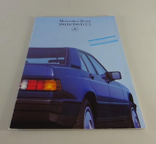 Prospekt / Broschüre Mercedes-Benz W201 190 D / 190 D 2.5 Stand 08/1985