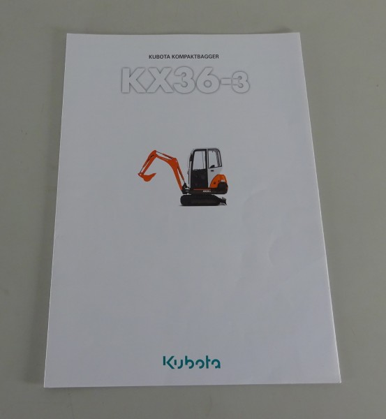 Prospekt / Broschüre Kubota Kompaktbagger KX36-3 Stand 2004