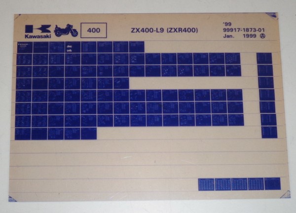 Microfich Ersatzteilkatalog Kawasaki ZXR 400 ZX 400 L9 Model 1999 Stand 01/99