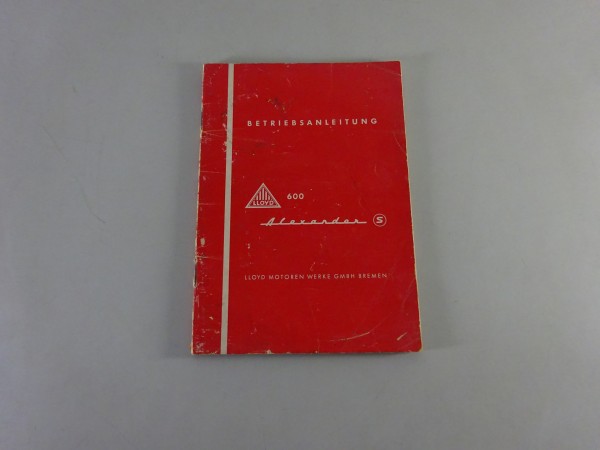 Betriebsanleitung / Handbuch Lloyd Alexander S 600