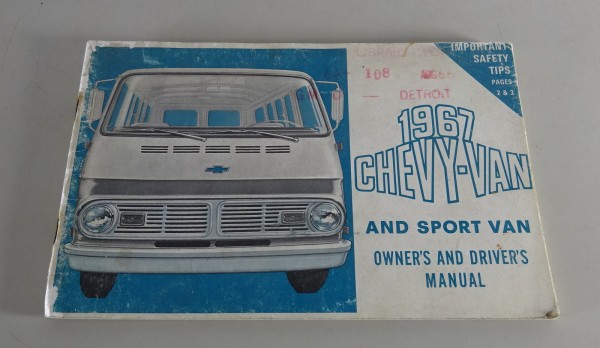 Owner´s Manual / Handbook Chevrolet Van & Sportvan Stand 1967