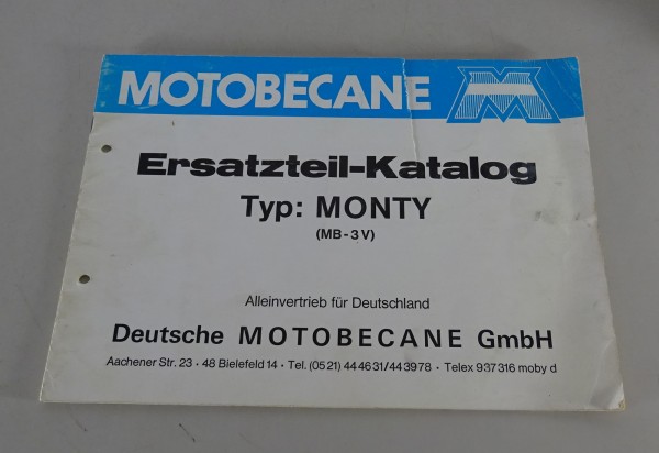 Ersatzteilliste / Teilekatalog Motobecane Mofa Monty Typ MB 3V Stand 04/1977