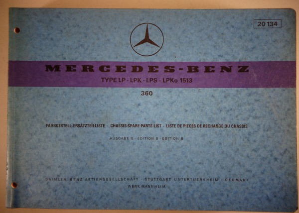 Teilekatalog Mercedes Benz LP - LPK - LPS -LPKo 1513 Stand 04/1971