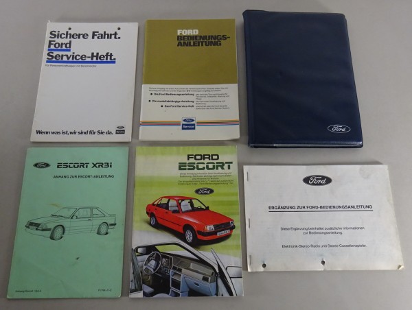 Bordmappe + Betriebsanleitung incl. Serviceheft blanko Ford Escort XR3i von 1984