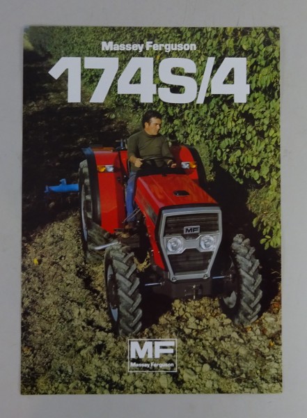 Prospekt / Prospektblatt Massey Ferguson Plantagenschlepper MF 174 S/4 von 1984